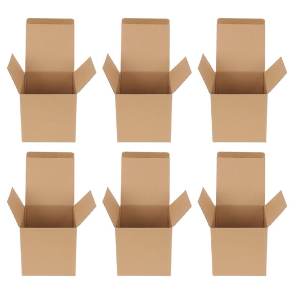 FENGGUIQU 6Pcs Strong Compression Resistance Corrugated Cardboard Shipping Boxes Light Yellow