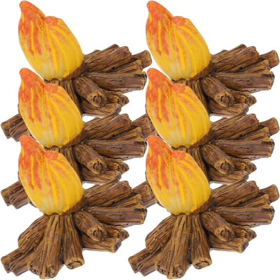 FENGGUIQU 6Pcs Miniature Resin Fire Multi DIY Accessory for Special Days