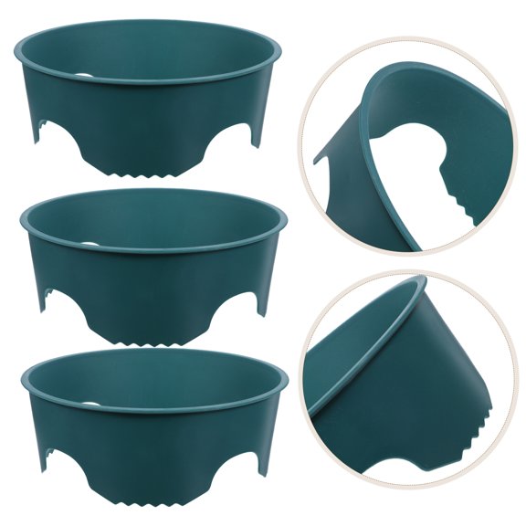 FENGGUIQU 6Pcs Planting Grow Rings Green Garden Plant Rings for Outdoor Root Separation and Soil Protection