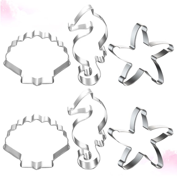 FENGGUIQU Stainless Steel Sea Shell Baking Mold Set 6 Pieces