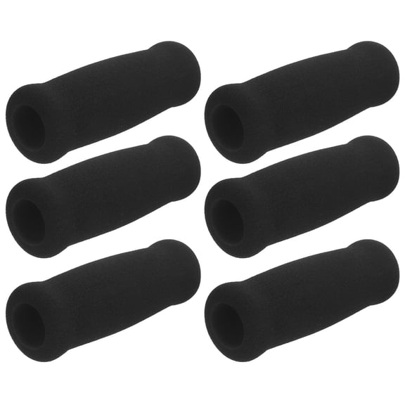 FENGGUIQU 6Pcs Sponge Sleeve Leash Grip Covers Black Comfortable Handle Wrap for Dog Leash
