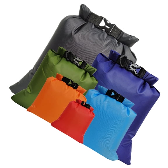 FENGGUIQU 6Pcs Waterproof Drawstring Bags Assorted Color Dry Compression for Fishing