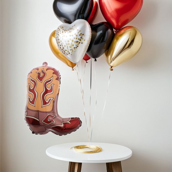 FENGGUIQU 6-Pack Western Boot Balloons Inflatable Party Decorations for Birthday and Themed Events
