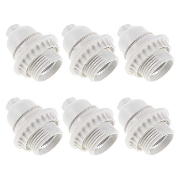 FENGGUIQU 6Pcs White E26 Threaded Light Socket for Lamp with Bakelite Base Compatible with Us Standard Bulbs
