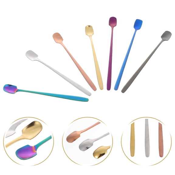 FENGGUIQU 7Pcs Coffee Scoops and Stirring Spoons Set Made of Premium Stainless Steel