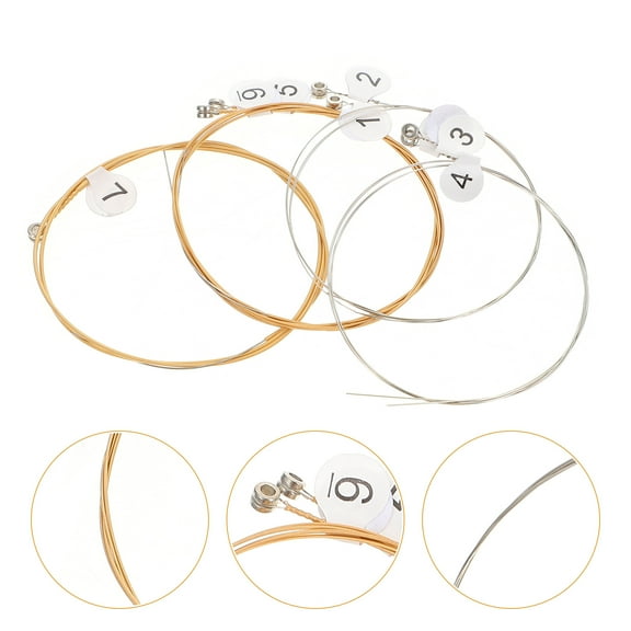 FENGGUIQU 7Pcs Lyre Changing Strings Kit Assorted Color Steel Durable Replacement Set for Sweet Resonant Sound