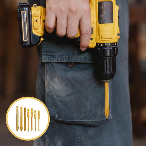 FENGGUIQU 7-Piece Universal Triangle Drill Bits Set, Wear-Resistant for Ceramic, Brick, Concrete, Plastic and More