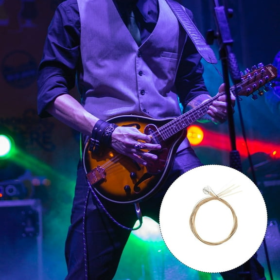 FENGGUIQU 8 Pcs Mandolin Strings Assorted Colors Set for Hobbyists and Musicians, and