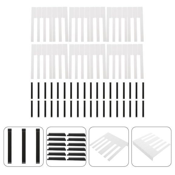 FENGGUIQU 88-Piece White Plastic Piano Replacement Keys Set for Musicians and Keyboard Players