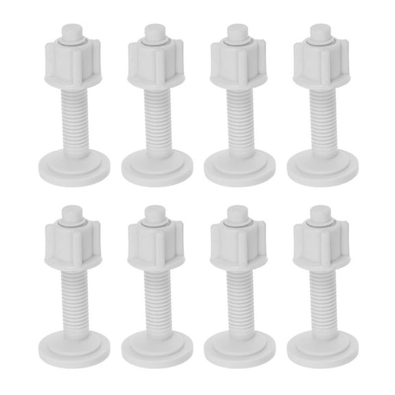 FENGGUIQU 8Pcs Toilet Seat Hinge Screws White Plastic Quick Release Replacement Bolts