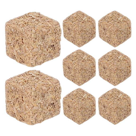 FENGGUIQU 8Pcs Small Faux Hay Bales Brown Decorative Straw for DIY Rustic Wedding and Fall Events