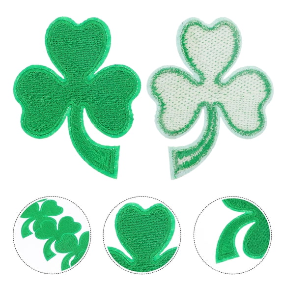 FENGGUIQU 9Pcs St Patricks Day Patch Green Shamrocks Embroidered Clothing Applique