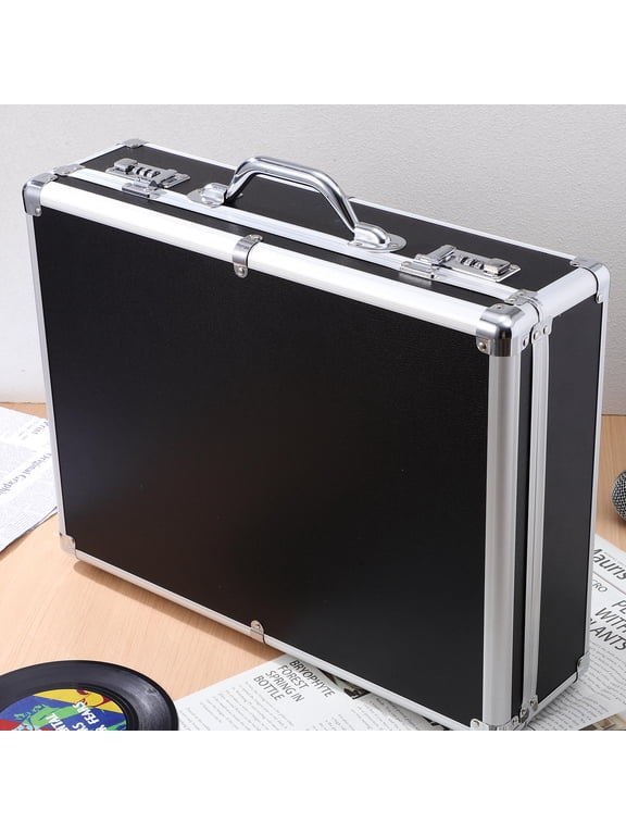 Aluminum Alloy Briefcase Black Locking for Secure Document Storage