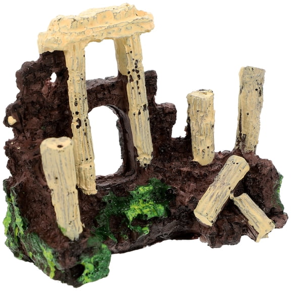 FENGGUIQU Aquarium Fish Tank Decoration Roman Column Castle Hiding Cave for Aquatic Decor