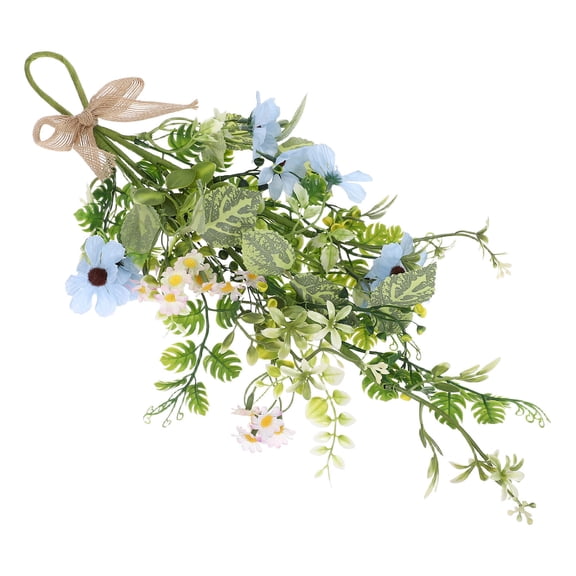 FENGGUIQU Artificial Daisy Swag with Bow for Vertical Front Door and Farmhouse Wedding Floral Display