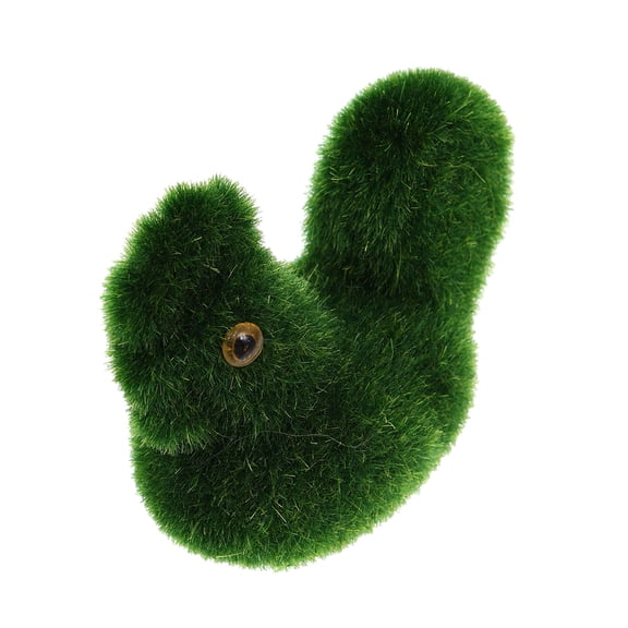 FENGGUIQU Artificial Rooster Figurine Moss Decor Plastic Green Decorative Animal Statue 1Set