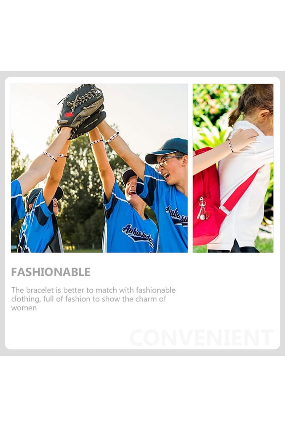 15Pcs Baseball Bracelet Lightweight Braided Charm Wristband Decor Assorted Colors