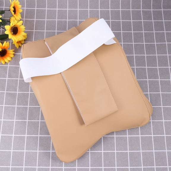 FENGGUIQU Car Back Seat Pillow Beige Headrest Support Cushion for Comfortable and Safe Driving