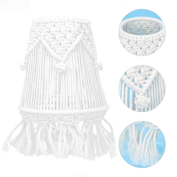 FENGGUIQU Cotton Rope Ceiling Lamp Cover with Woven Design Ideal for Home Hotel Decor