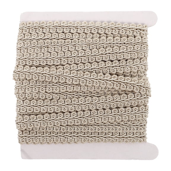FENGGUIQU Beige Polyester Wave Lace Ribbon for Garment and Curtain Decoration
