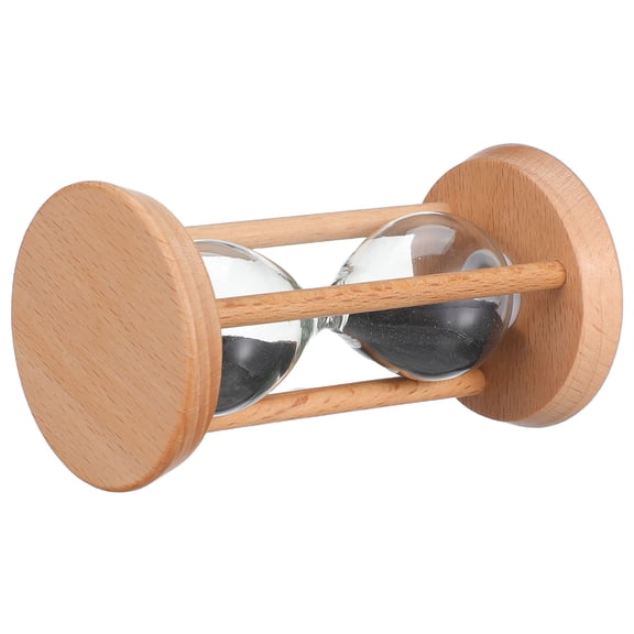 FENGGUIQU Wooden 3-Minute Black Sand Timer for Home and Office Decor