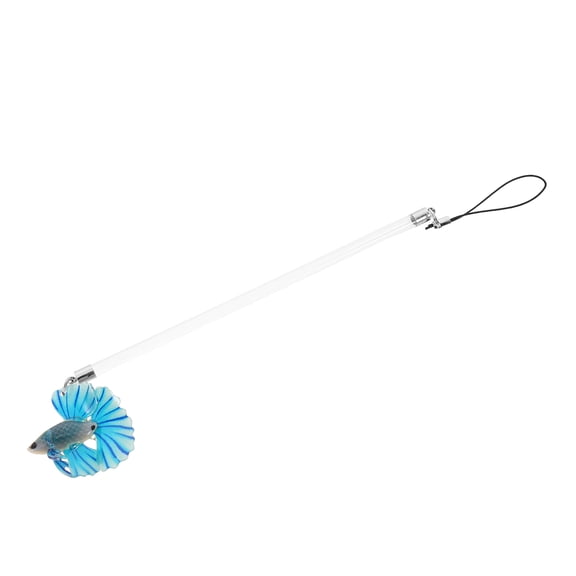 FENGGUIQU Betta Fish Training Wand, Blue Acrylic, Realistic Movement, Aquarium Decor