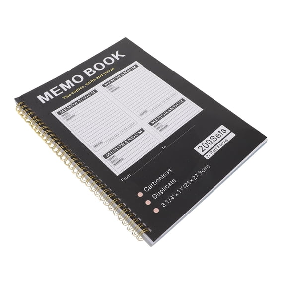 FENGGUIQU A4 Black Carbonless Notepad for Office Record Keeping 1 Pack