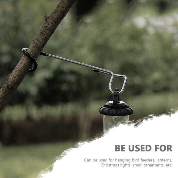 FENGGUIQU Black Outdoor Light Hanger with Anti Slide Cover for Camping Lanterns and Tent Pole Hooks