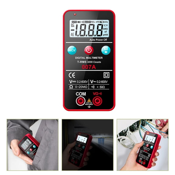 FENGGUIQU Black Digital Multimeter Pocket Tester with Continuity Diode Test and Automatic Measurement
