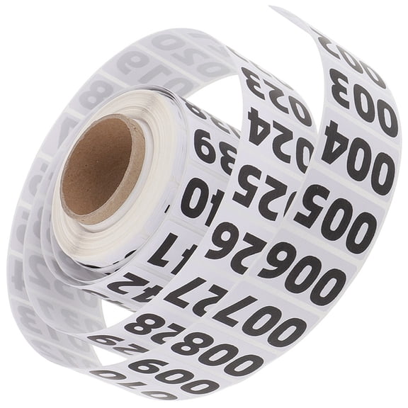 FENGGUIQU Black Round Numbered Self-Adhesive Stickers for Inventory, Appliance, and Equipment Labeling