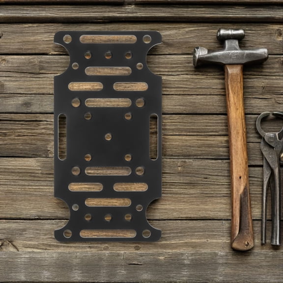 FENGGUIQU Black Steel Mailbox Mount Bracket Plate with Pre Drilled Holes for Easy Installation