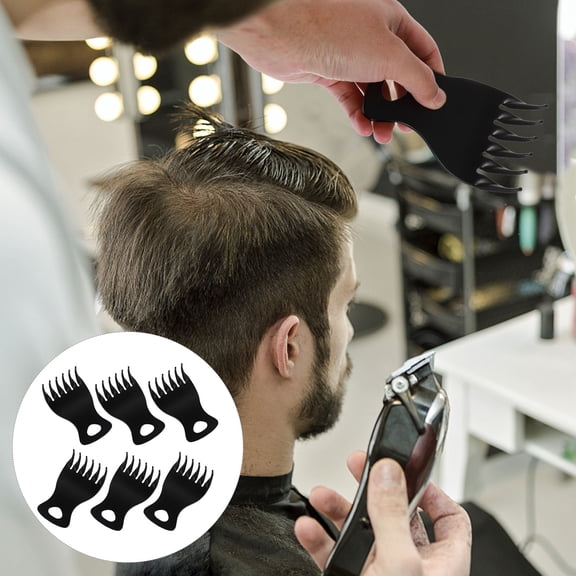 FENGGUIQU Black Wide Tooth Plastic Comb for Men's Daily Hair Care and Hairstyle Making at Home 8.5 Inches