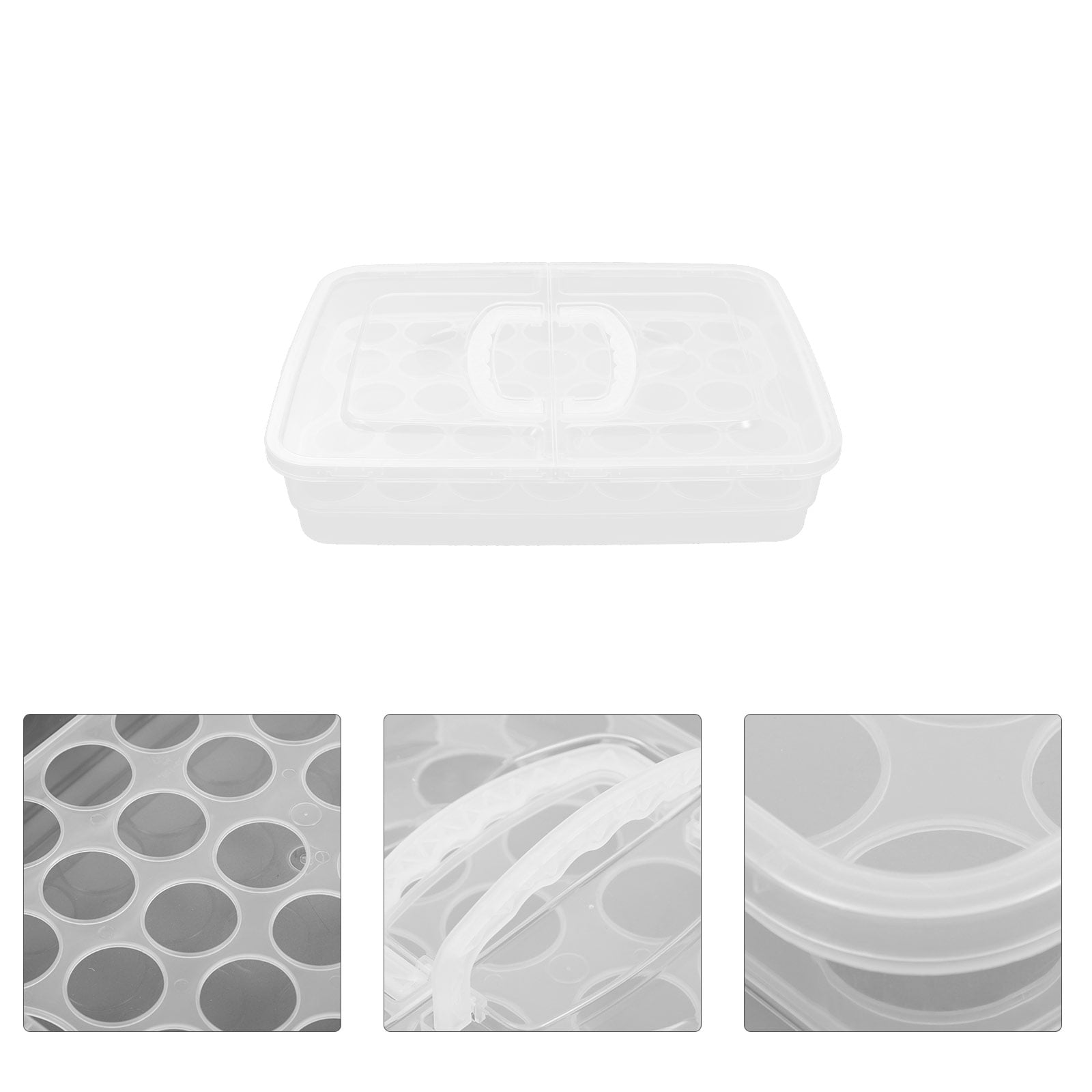 FENGGUIQU Transparent Egg Storage Box with Lid Large Capacity Refrigerator Organizer