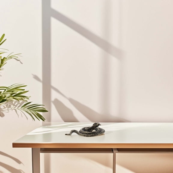 FENGGUIQU Brass Small Snake Sculpture for Desktop and Home Decoration Symbolic Figurine