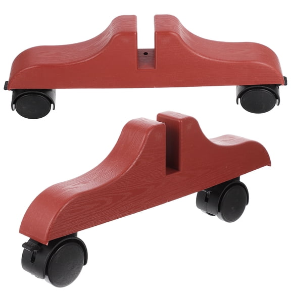 FENGGUIQU 2pcs Rolling Divider Base Plastic Brown for Adults with Space Saving Features