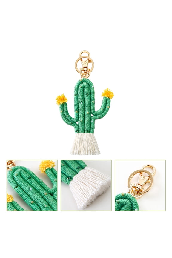 Handmade Keychain Cactus Keychain Green 1Pcs