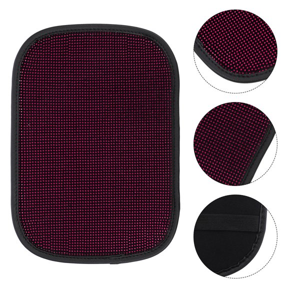 FENGGUIQU Car Center Console Protector Pink Rhinestone Faceted Hand Feeling Cool Breathable