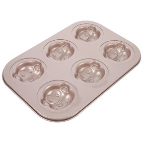 FENGGUIQU Carbon Steel Non Stick Cartoon Cake Mold Golden Cake Bakeware for Home