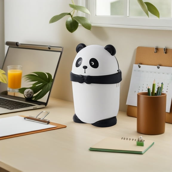 FENGGUIQU Cartoon Panda Trash Can Animal Container Garbage Bin for Bedroom and Playroom