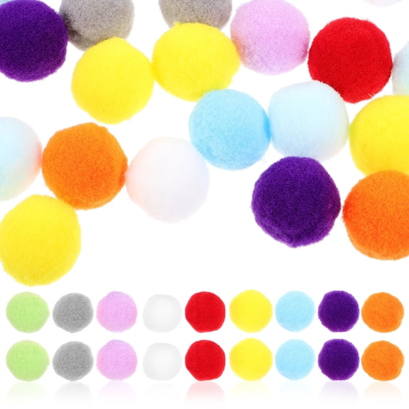 FENGGUIQU 50pcs Cat Toy Balls Set Assorted Color Fuzzy for Prevent Scratching Compact and Light Weight