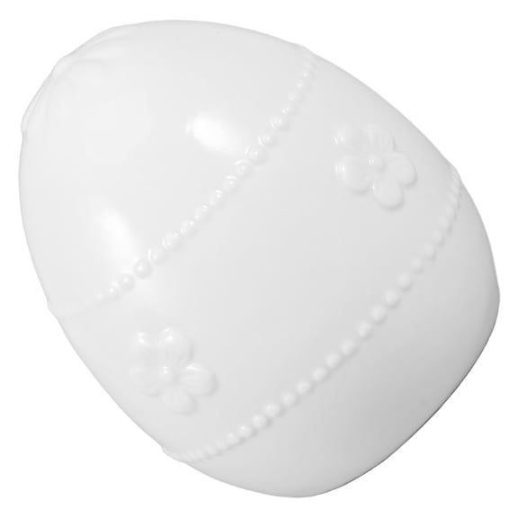FENGGUIQU Ceramic Easter Egg Statue White for Table Centerpiece and Classic Home Easter Decor