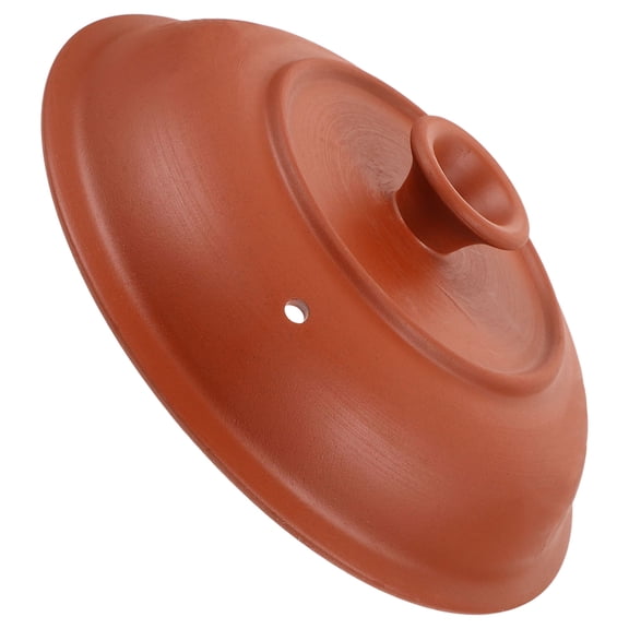 FENGGUIQU Ceramic Stew Pot Lid Brown Casserole Cover Pot Lid Easy to Clean Kitchen Accessory