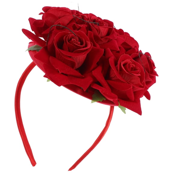 FENGGUIQU Floral Rose Hat Headband for Women, Elegant Hair Accessory, Perfect for Cosplay and Costume Decoration, 1 Set