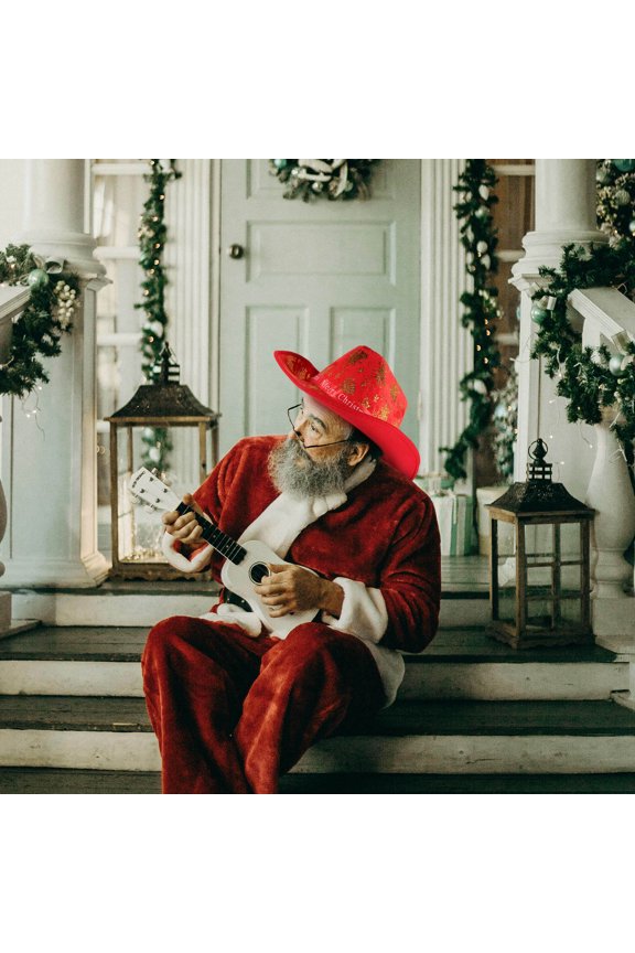 Christmas Cowboy Hat Cloth Multi-use Unisex Winter Festivals 1 PCS