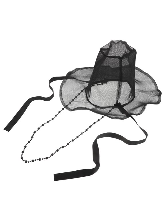 Classic Korean Traditional Black Flat Top Hat with Unique Mesh Fabric