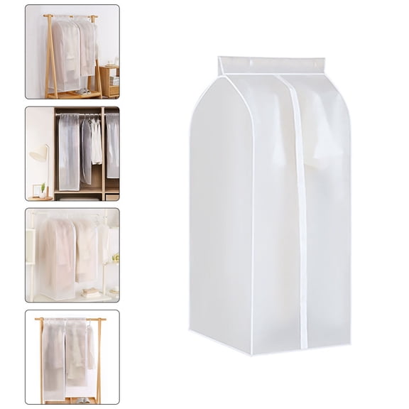 FENGGUIQU Transparent Garment Bag for Clothing Storage Hanging Protective Cover Reusable Lightweight Clothes Holder