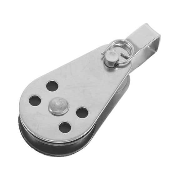 FENGGUIQU Compact Stainless Steel Pulley System for Canoe and Kayak Rigging with Low Friction Bearings and Plated Silver Finish