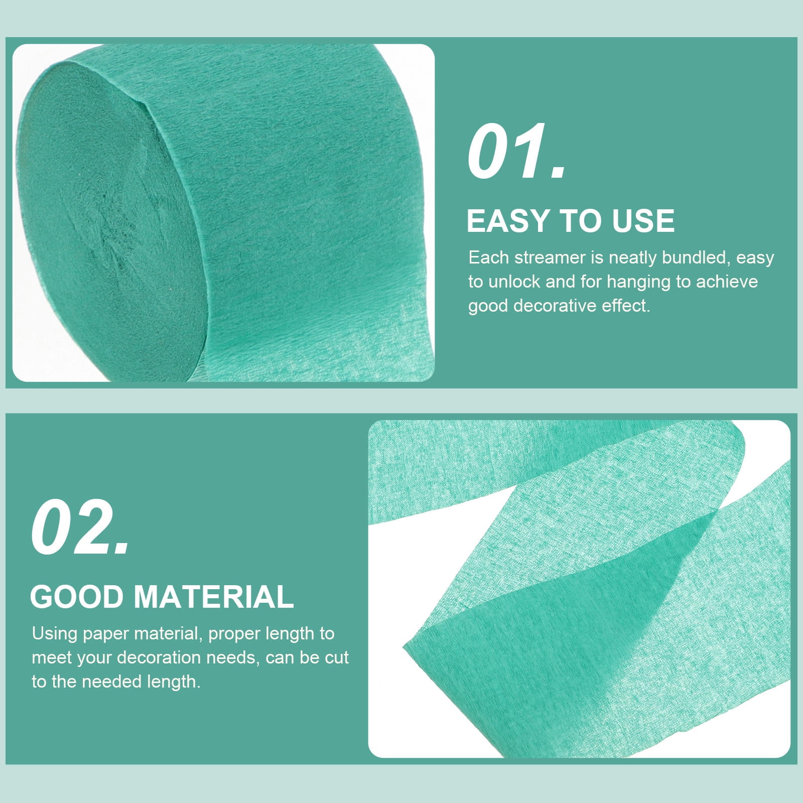FENGGUIQU Convenient Party Streamers Decorative Crepe Paper Ribbon for ...