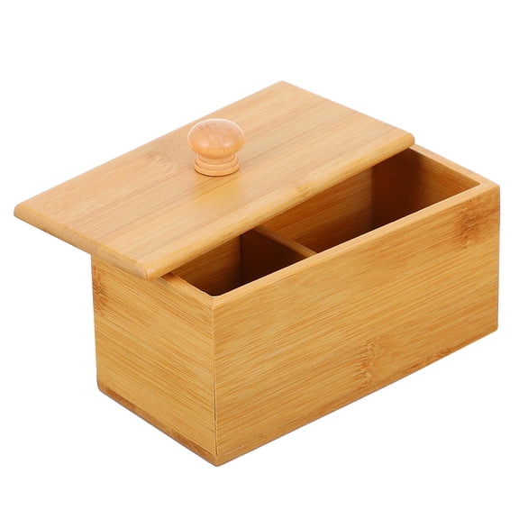 FENGGUIQU Creative Tea Box for Home Storage in Khaki Wood with Workmanship and High Durability 1 Pc