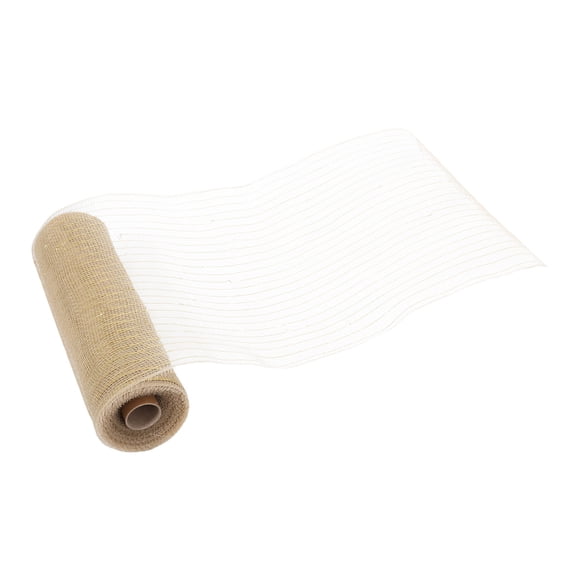 FENGGUIQU PP Material Beige Mesh Roll for Present Wrapping and Flower Packaging Decorations